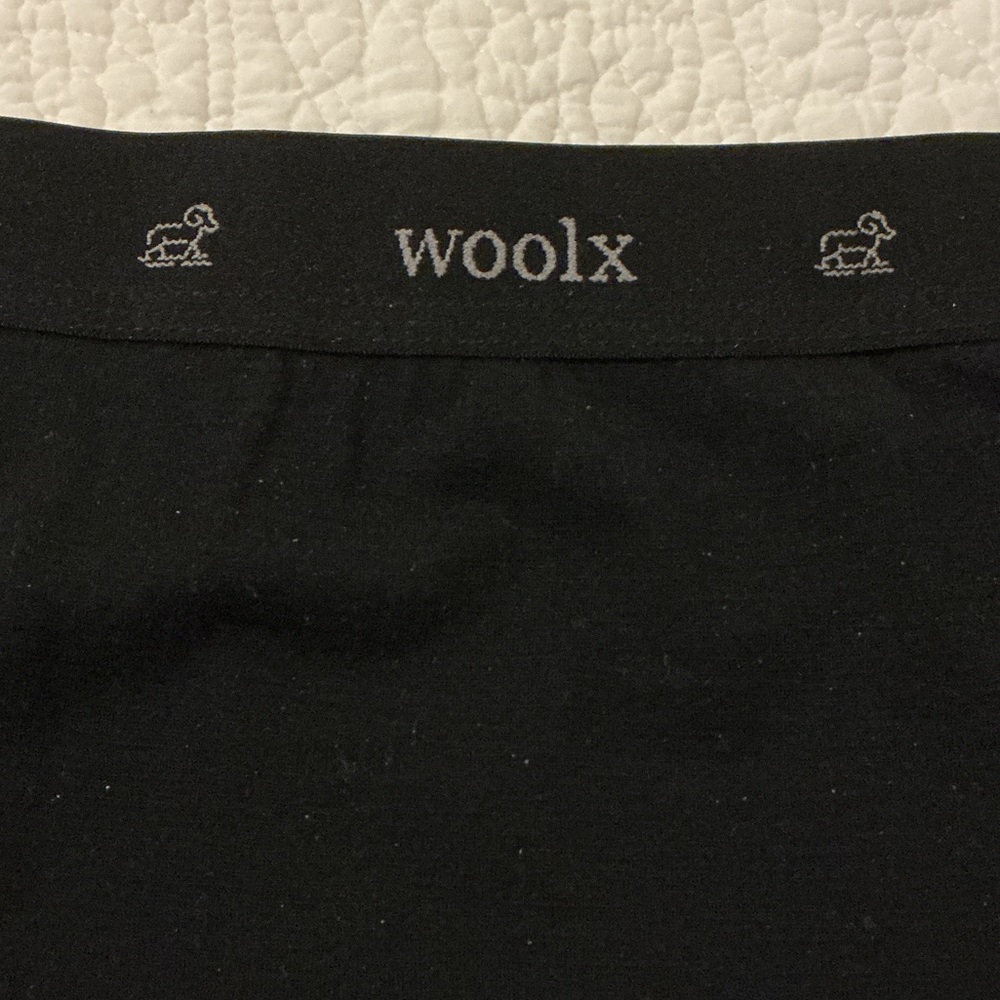 Woolx Merino Wool Boyshort Underwear, 1X, Black, 2 pair